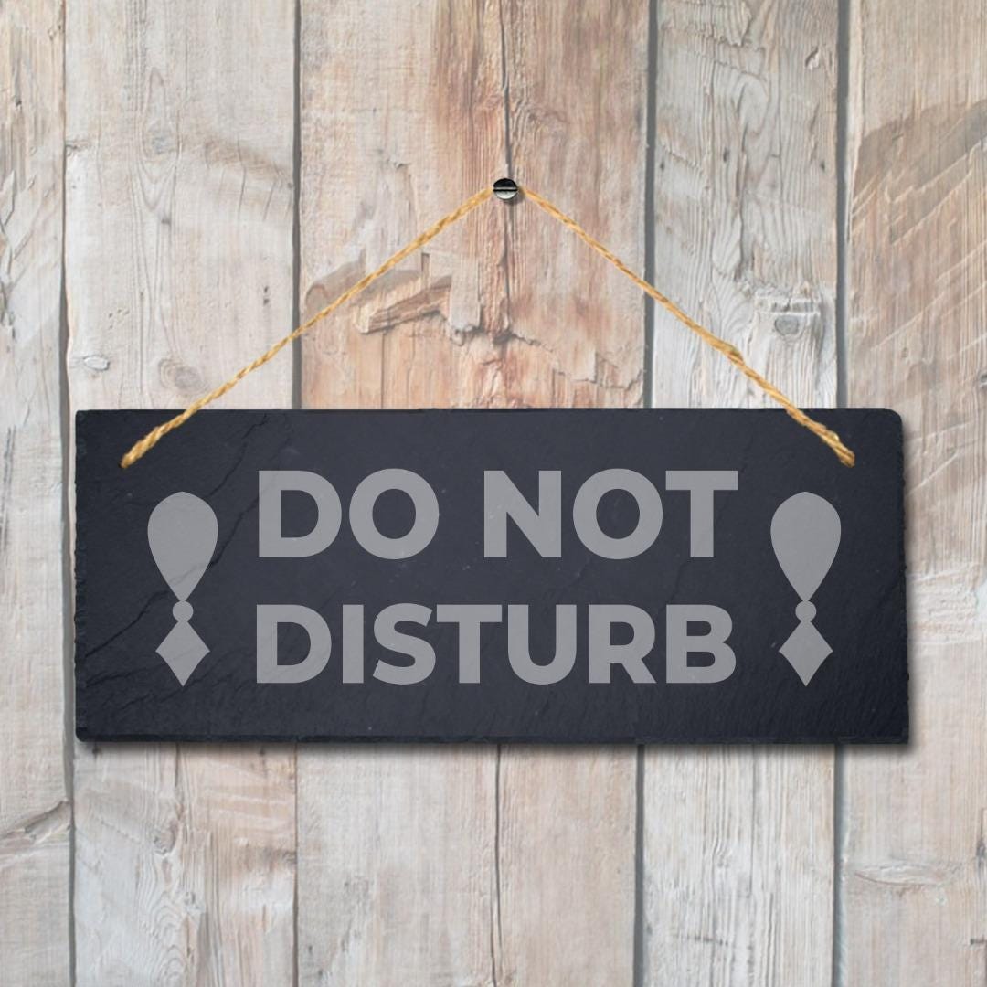 Do Not Disturb Laser Engraved Hanging Slate Room Office Home Decor Plaque Sign