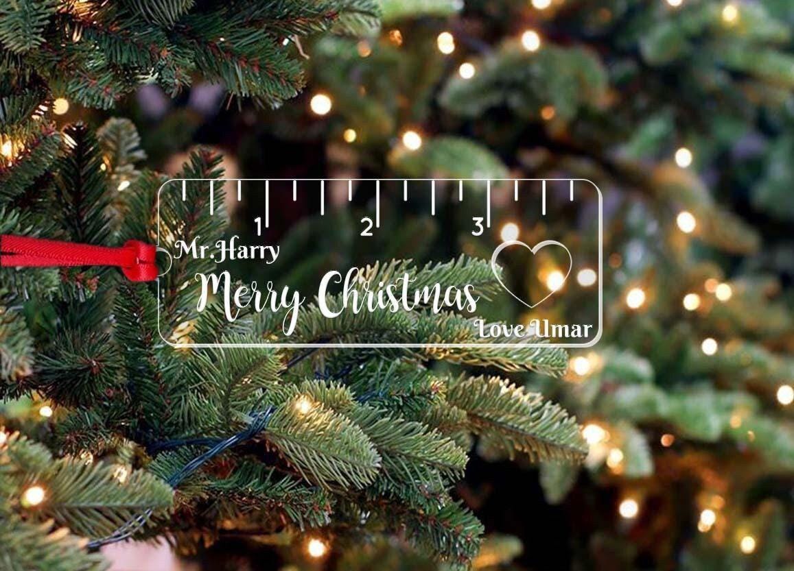 Personalised Christmas Bauble Math Teacher Nursery Childminder Ruler Ornament