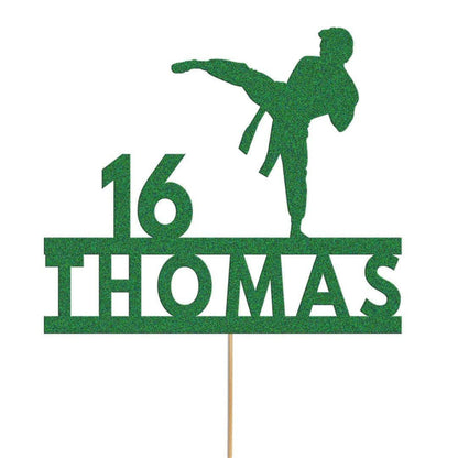 Personalised Karate Cake Topper Custom Judo Mma Fighting Cake Decoration, Any Name And Age