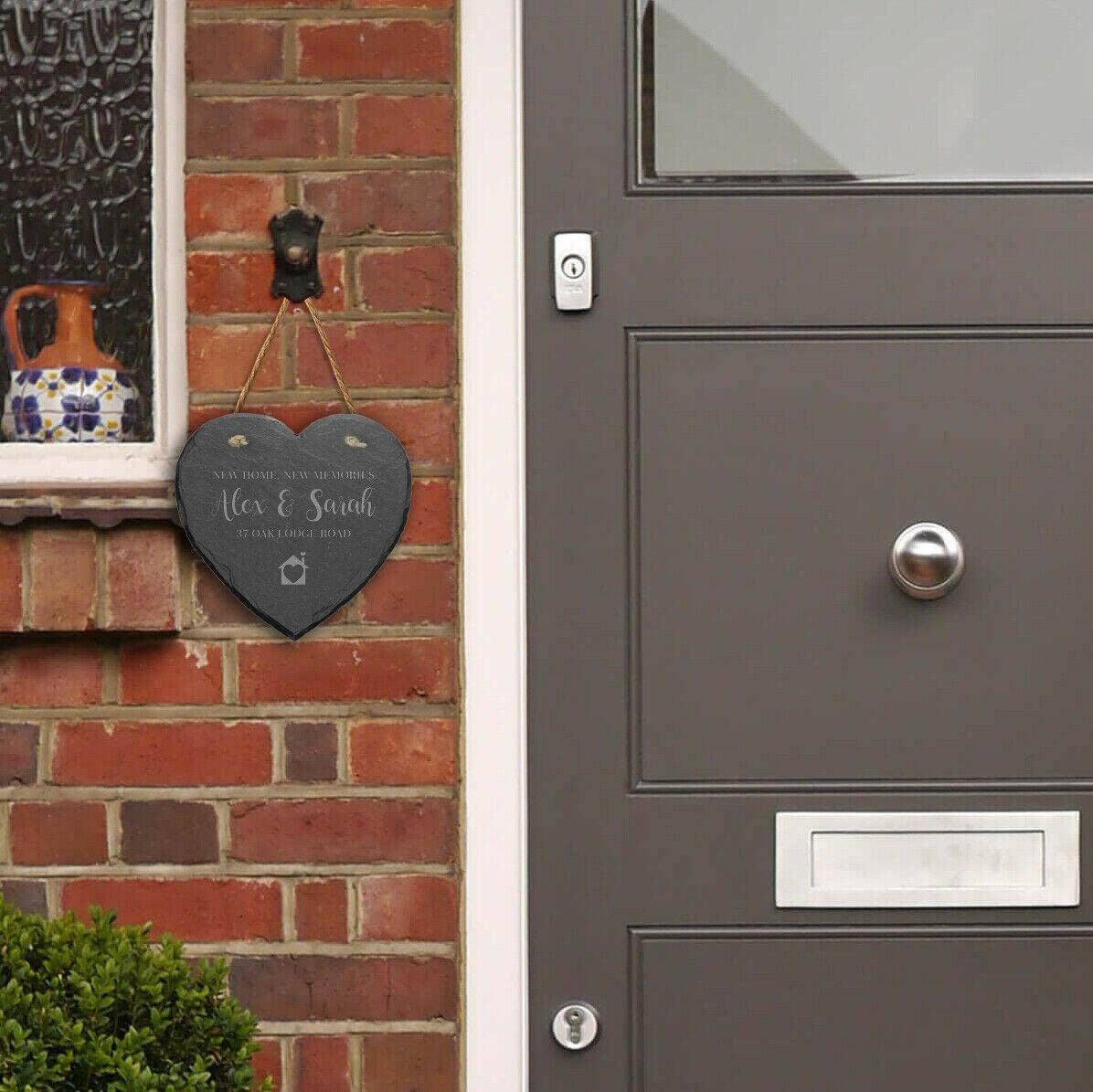 Personalised Slate Heart Plaque: Laser Engraved New Home Gift