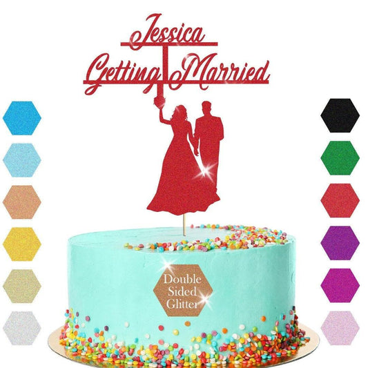 Glitter Bridal Shower Cake Topper Personalised Decor For Wedding Celebration