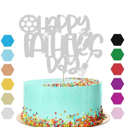 Happy Fathers Day Cake Topper Super Dad Daddy Men Party Glitter Cake Decoration