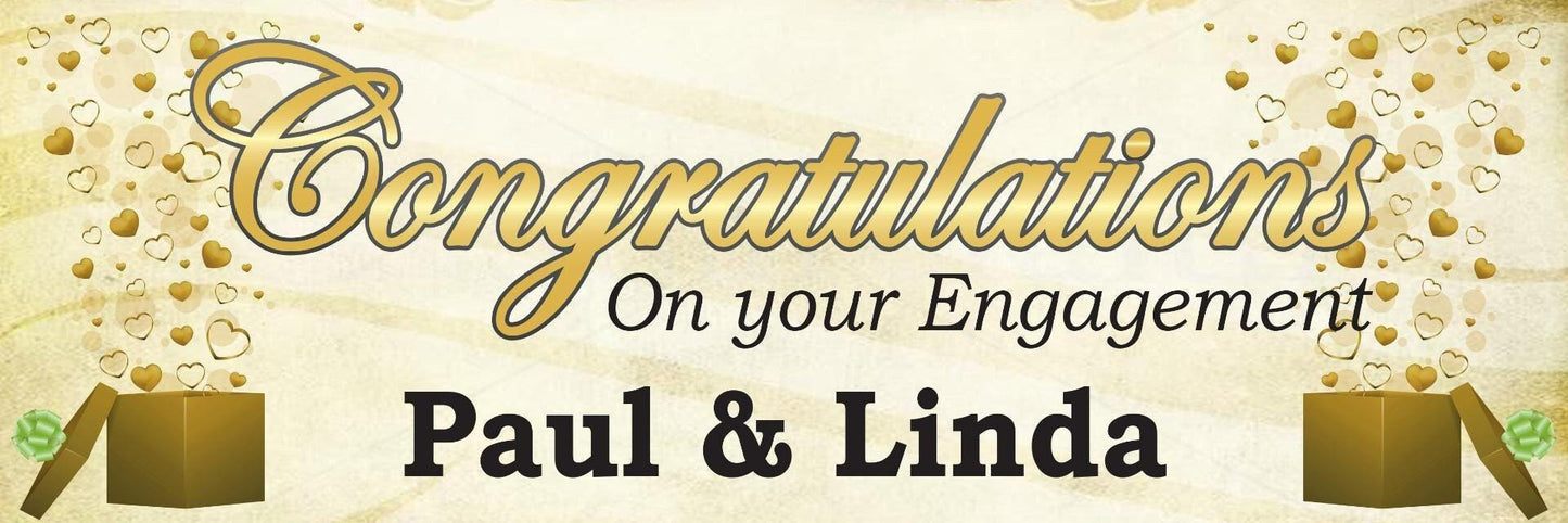 2x Personalised Engagement Party Banners: Elegant Decorations