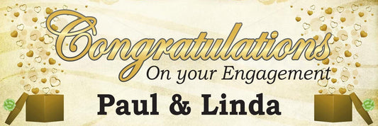 2x Personalised Engagement Party Banners: Elegant Decorations