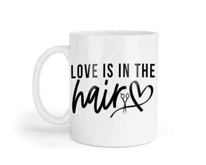 Love Is In The Hair Mug & Coaster Set Hairdresser Hairstylist Beautician Gift