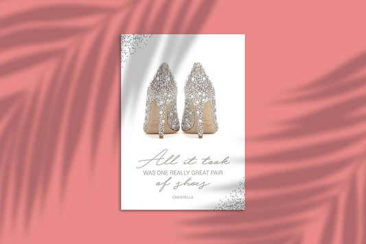 Cinderella Shoes Fashion Girls Bedroom Quotes Wall Art Home Decor Print Poster