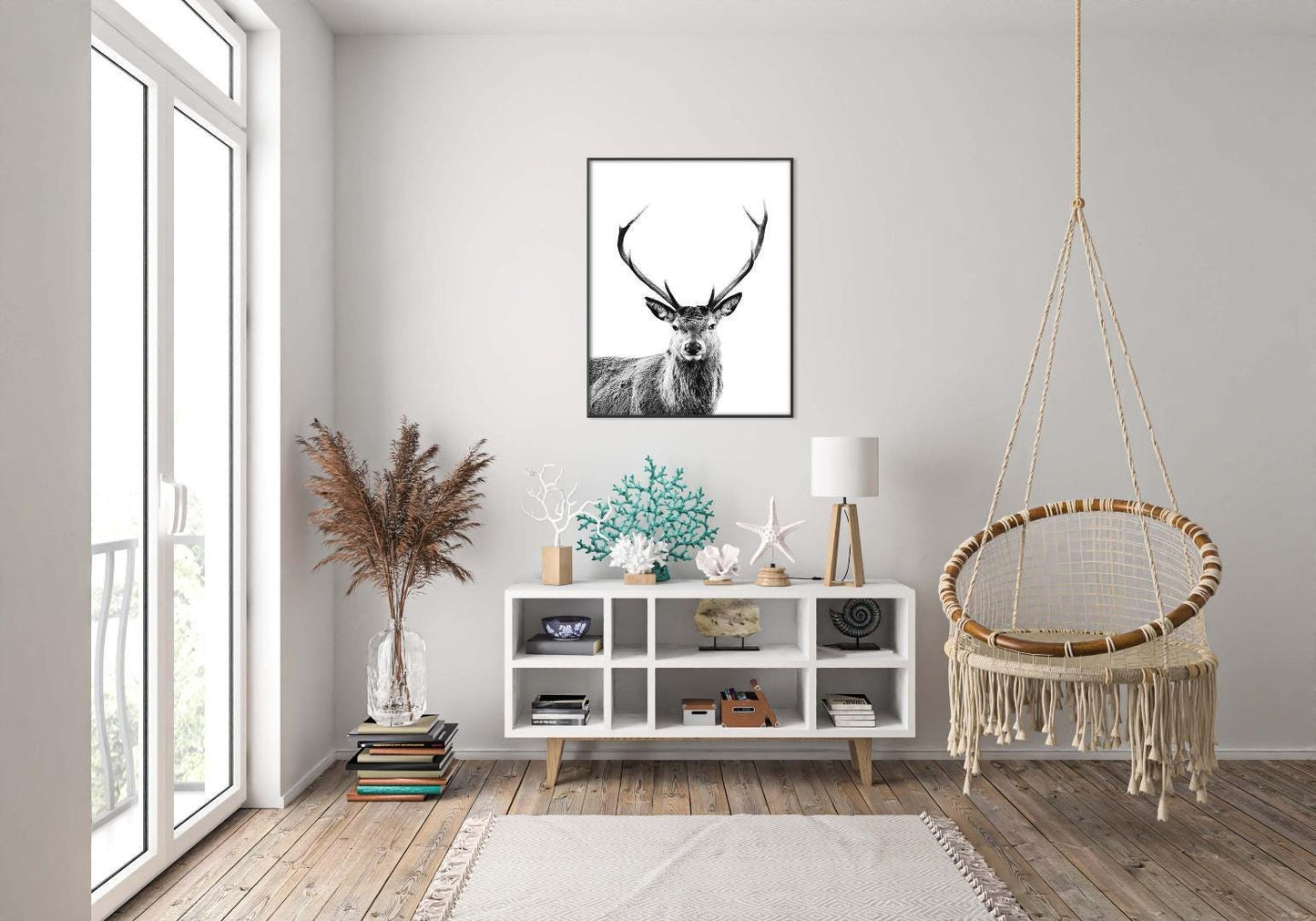 Deer Kids Bedroom Woodland Forest Animal Wall Art Home Room Decor Print Poster