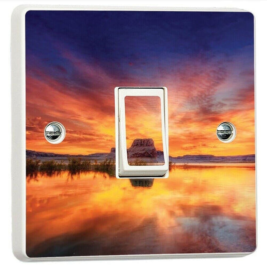Sunset Lake Light Switch Sticker: Vinyl Wall Decor