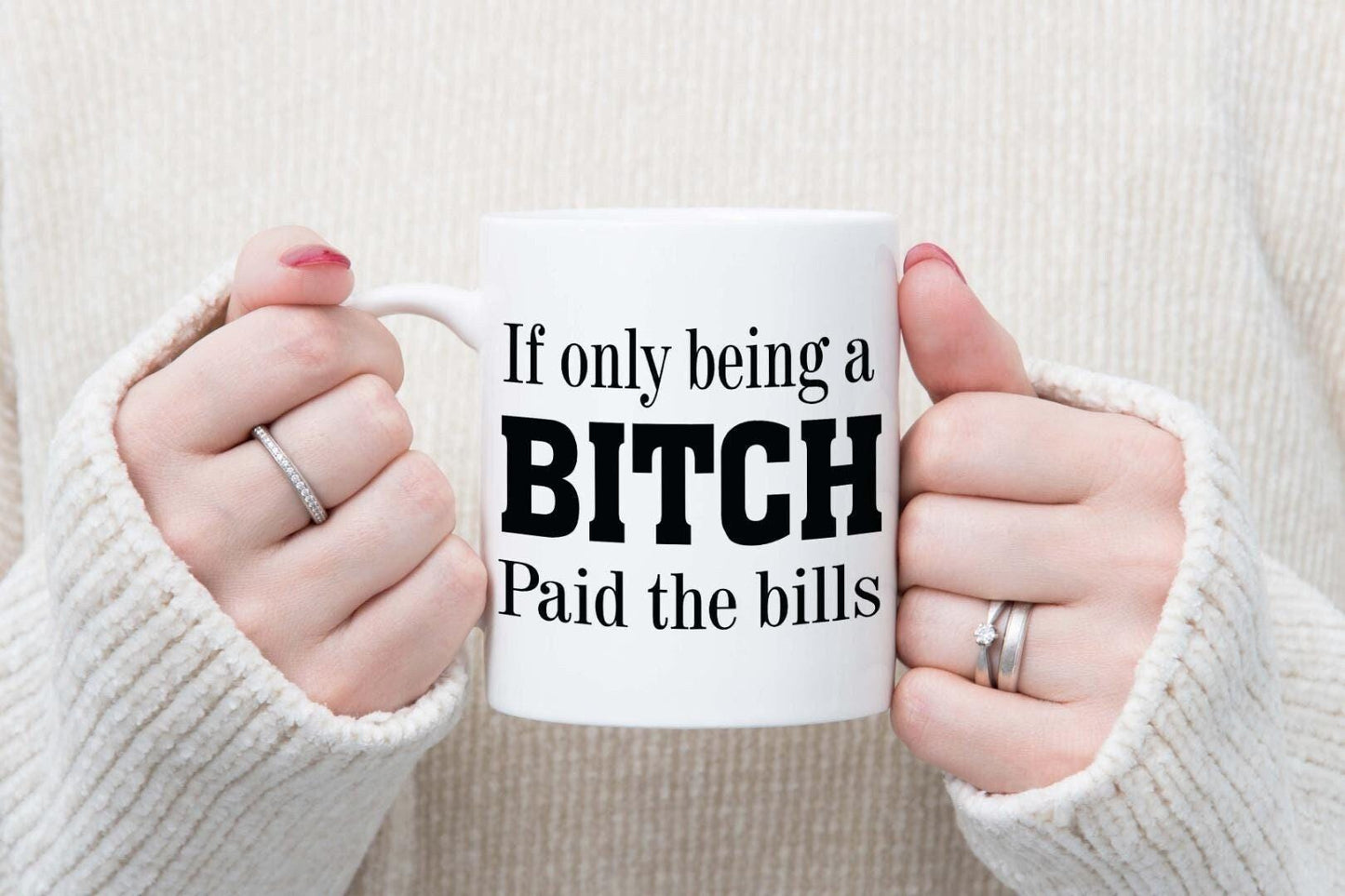 Being A Bitch Funny Slogan Mug & Coaster Set Gift Birthday Office Present For Her Coffee Tea Cup