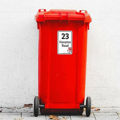 Personalised Dustbin Stickers Waterproof Vinyl  Bin Stickers With Streetnamenumber