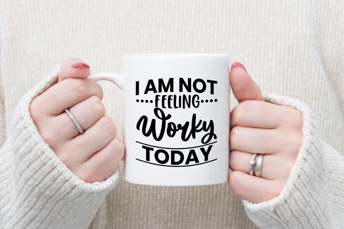 Funny 'Not Feeling Worky Today' Mug & Coaster Set