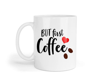 But First Coffee - Ceramic Novelty Mug & Coaster Coffee Tea Cup Office Workspace Gift