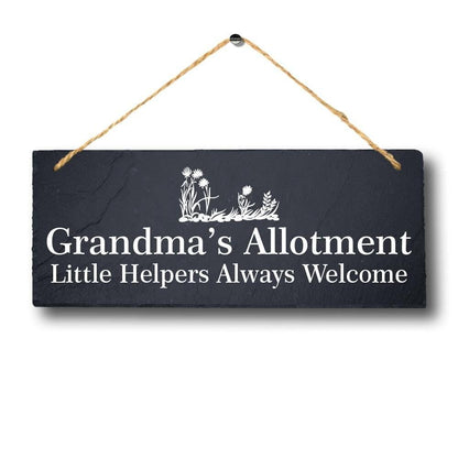 Personalised Name Engraved Slate Hanging Sign Allotment Garden Shed Greenhouse