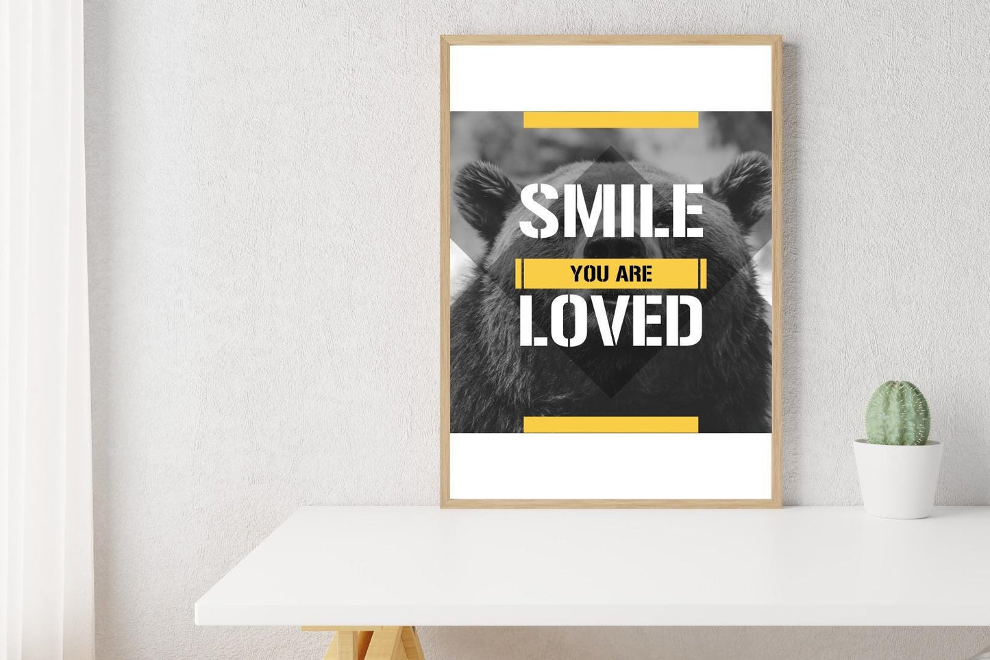 Smile You Are Loved Motivational Inspirational Love Positive Quote Poster Wall