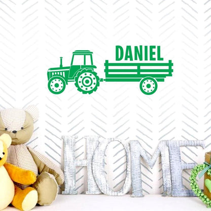 Personalised Tractor Name Wall Sticker, Boys Bedroom Farm Kids Vinyl Adhesive Decal  Custom Nursery