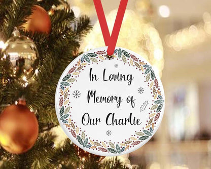 Personalised Memorial Christmas Bauble In Loving Memory Ceramic Hanging Ornament