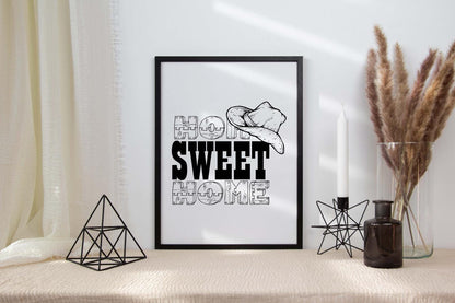 Home Sweet Home Cap Inspirational Positive Thought Quote Art Poster Print Wall