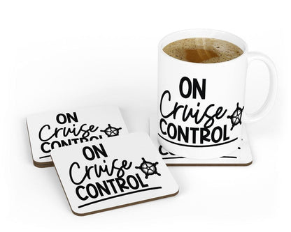 On Cruise Control Mug & Coaster Set Summer Vacation Holiday Funny Birthday Gift