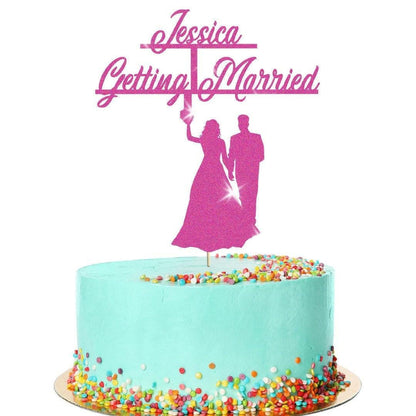 Glitter Bridal Shower Cake Topper Personalised Decor For Wedding Celebration