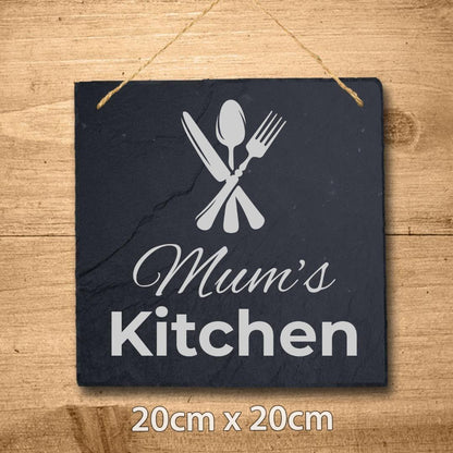 Personalised Slate Plaque Mum Mummy Kitchen Sign Laser Engraved Stone Art Gift