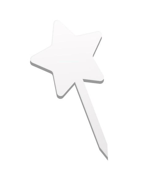 Acrylic 125mm Clear Birthday Paddle Cake Topper Round Star Hexagon Square Heart Shapes