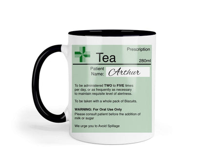 Personalised Prescription Mug & Coaster Set: Novelty Tea Coffee Gift