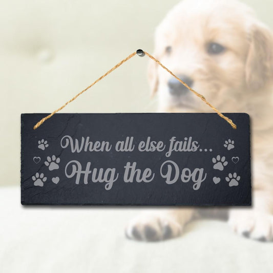 Dog Kennels Pup Puppy Engraved Hanging Slate Funny Home Decor Gift Plaque Sign