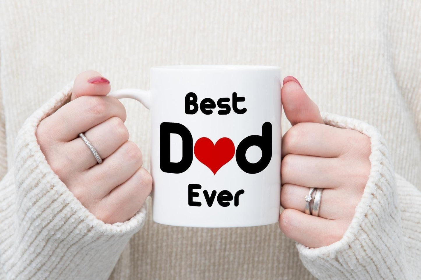 Best Dad Ever Mug & Coaster Set Daddy Birthday Fathers Day Daughter Son Gift
