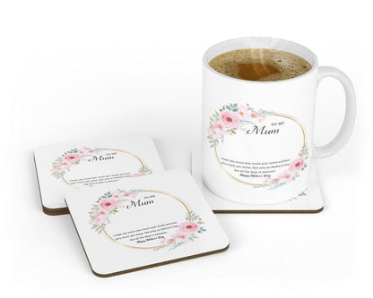 Happy Mother's Day Coffee Mug: Ceramic Tea Cup & Coaster Set