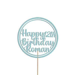 Personalised Glitter Cake Topper: Custom Name & Age