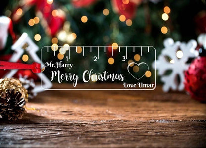 Personalised Christmas Bauble Math Teacher Nursery Childminder Ruler Ornament