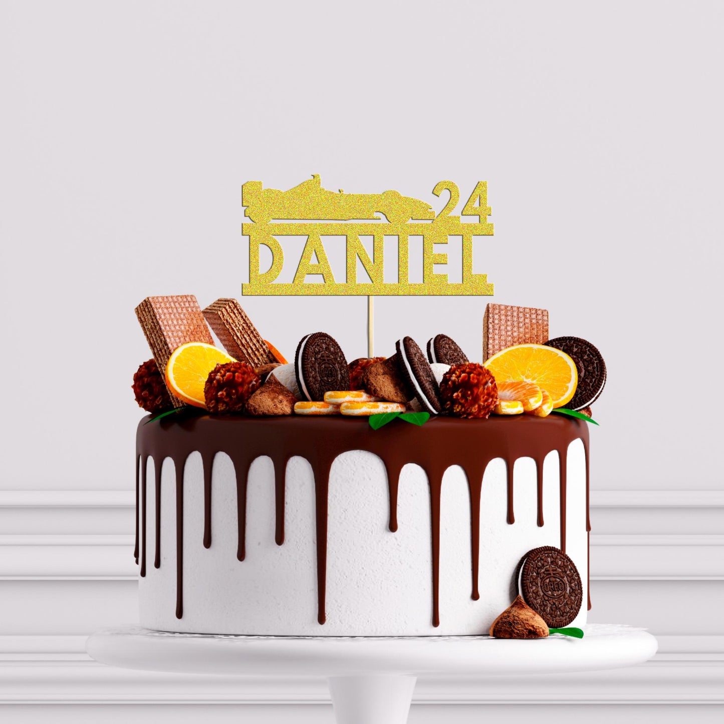 Personalised F1 Car Cake Topper Custom Formula 1 Racing Decoration! Any Name and Age