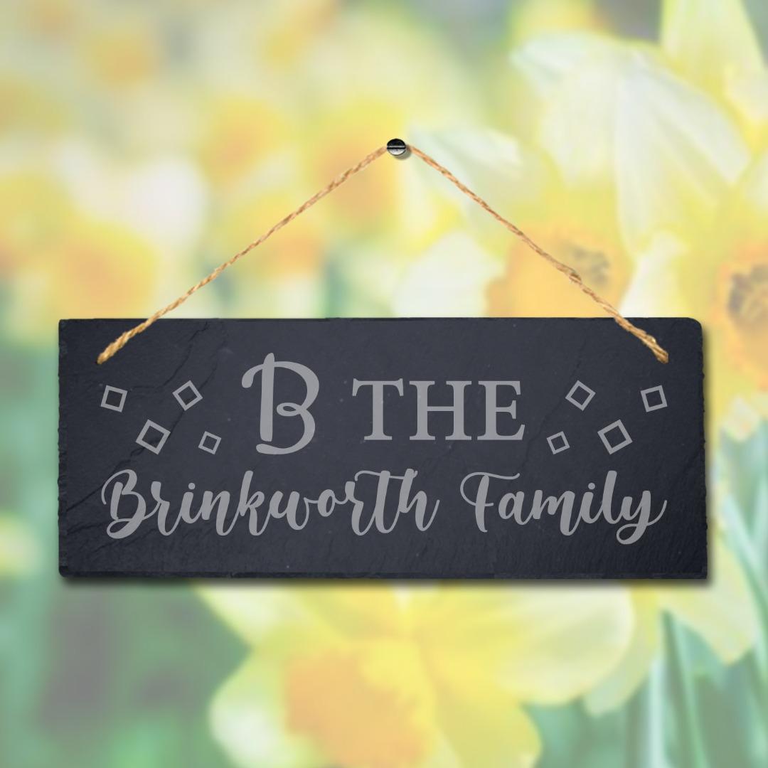 The Brinkworh Family Laser Engraved Wall Hanging Slate Home Door Plaque Sign