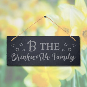The Brinkworh Family Laser Engraved Wall Hanging Slate Home Door Plaque Sign