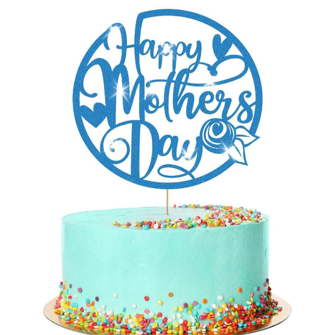 Hearts Design Happy Mothers Day Glitter Cake Topper Birthday Decoration