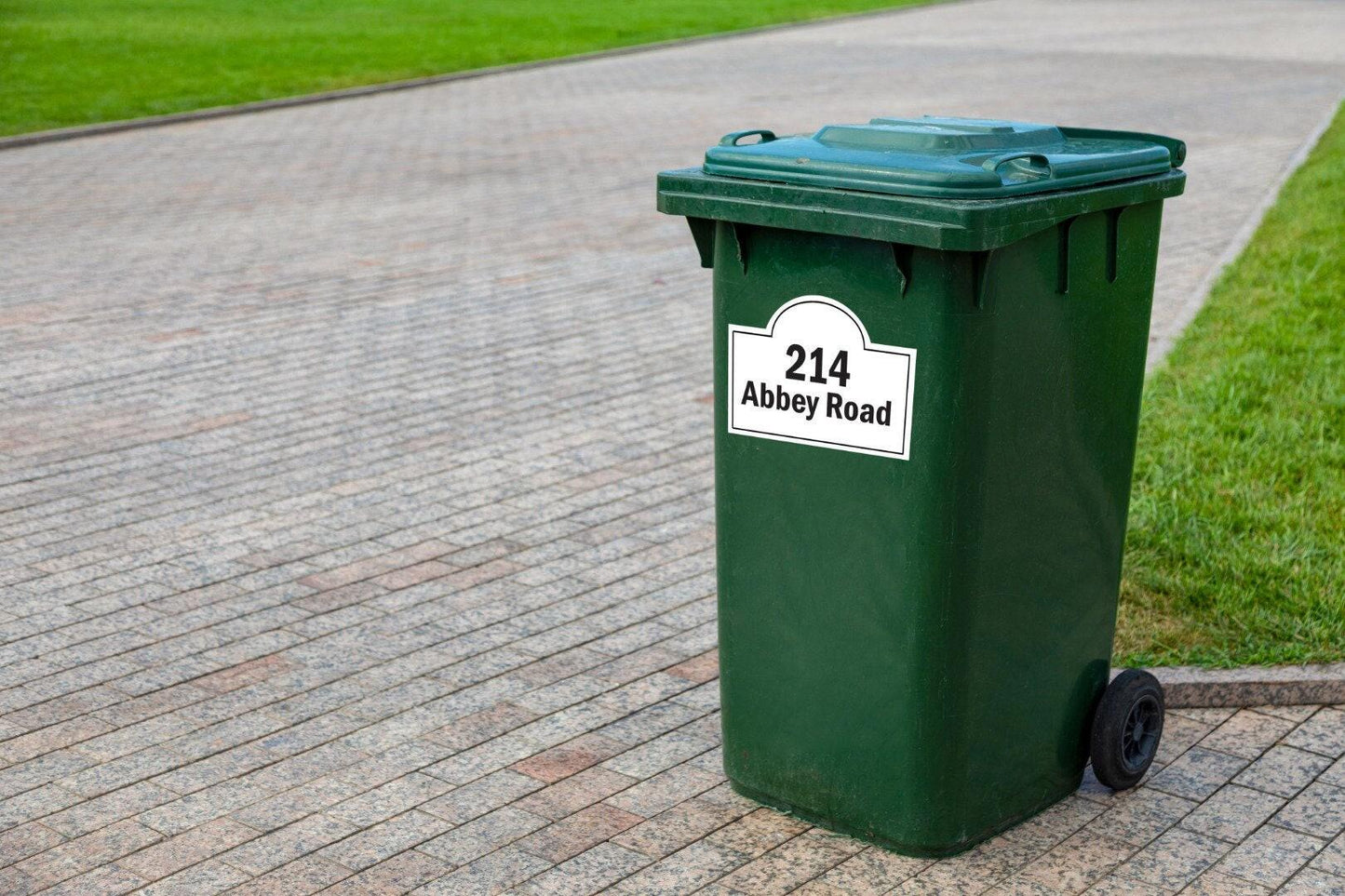 Personalised Wheelie Bin Sticker: Custom House Number & Street Name