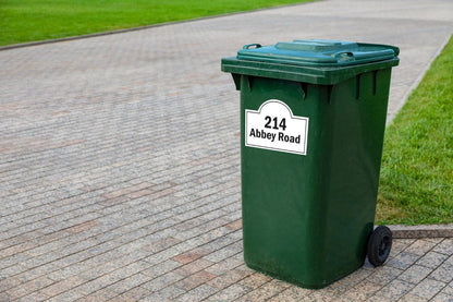 Personalised Wheelie Bin Sticker: Custom House Number & Street Name