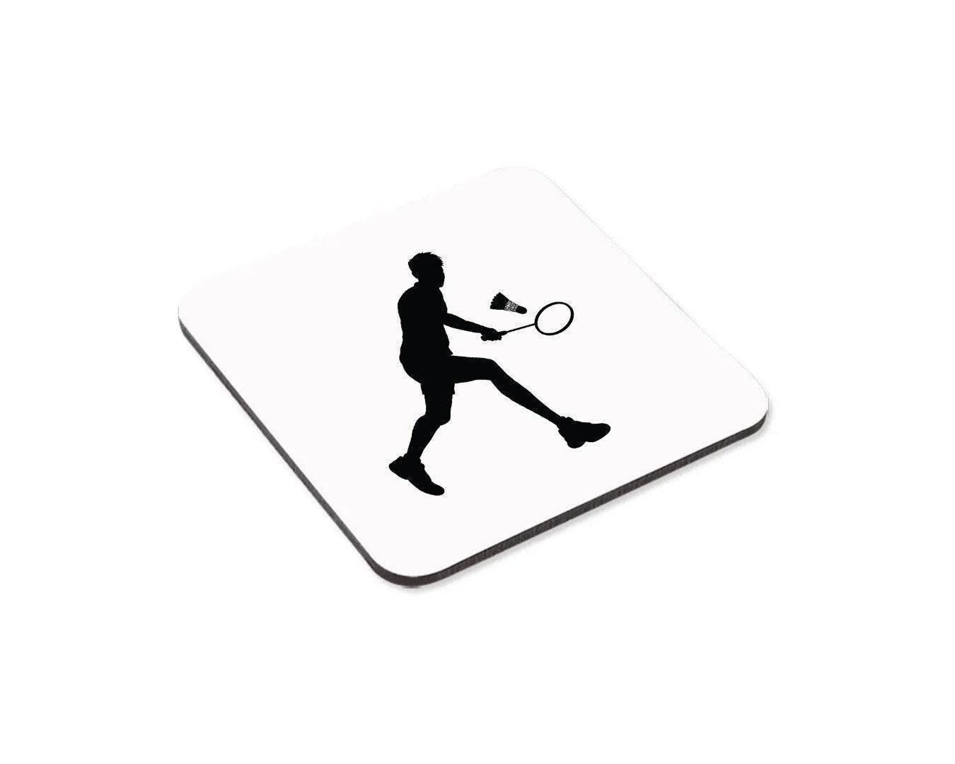 Badminton Player Sports Player Novelty Coffee Ceramic Mug Tea Cup And Coaster Set Gift