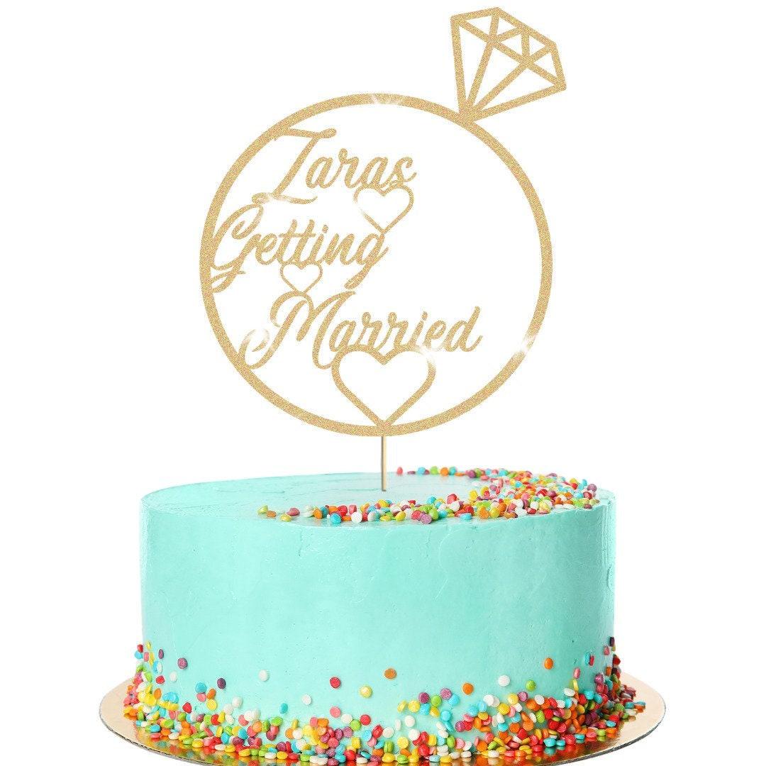 Customized Glitter Bridal Shower Cake Topper For Wedding Party Decoration