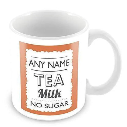 Personalised "Tea With Milk No Sugar" Mug: Gift for Coffee & Tea Lovers