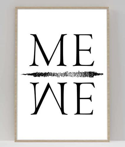 Me We Leadership Inspirational Positive Thoughts Words Poster Print Wall