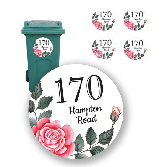 Personalised Wheelie Bin Sign Sticker Waterproof House Street Name Address