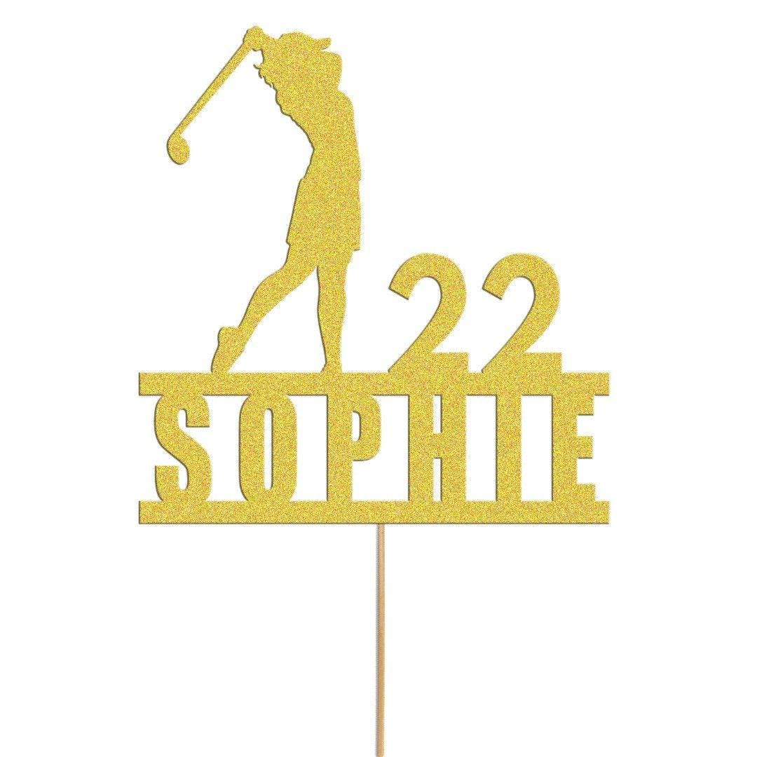 Custom Golf Cake Topper Personalised Lady Golfer Decoration  Golfing Theme Any Name & Age