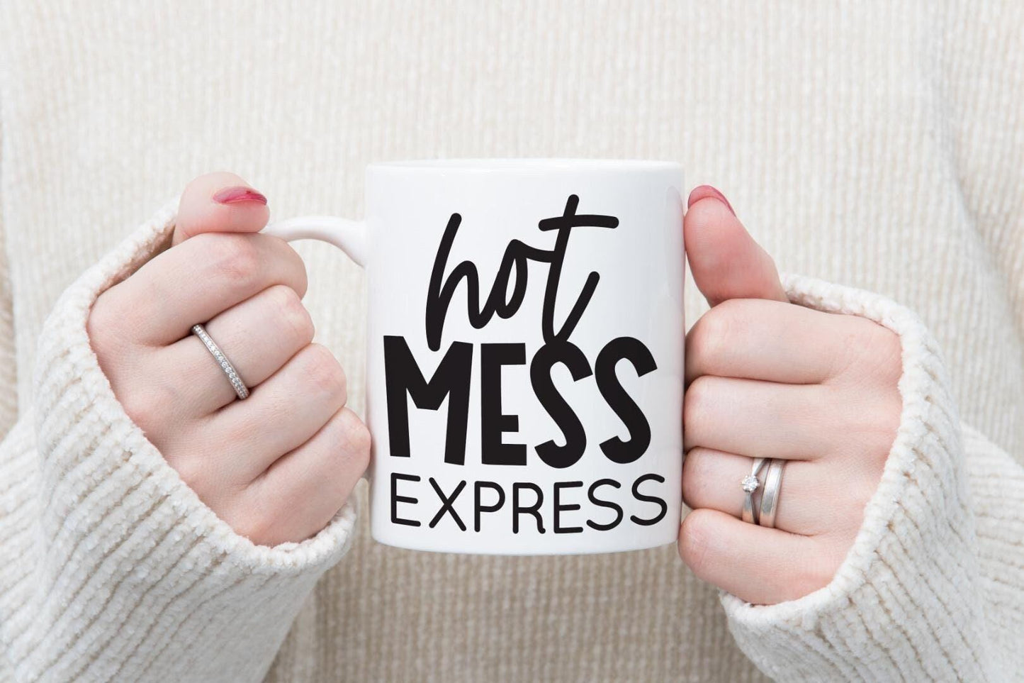 Hot Mess Express Mug & Coaster Set Christmas Funny Birthday Coffee Xmas Tea Gift