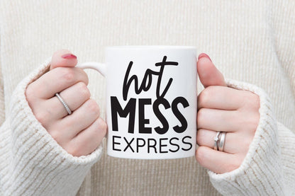 Hot Mess Express Mug & Coaster Set Christmas Funny Birthday Coffee Xmas Tea Gift