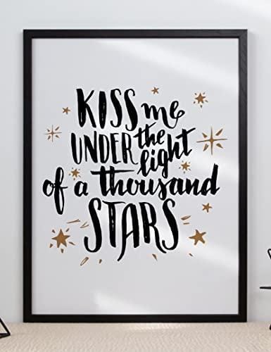 Kiss Me Under Light Motivational Inspirational Love Positive Quote Poster Wall