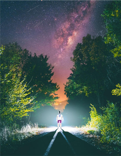 Night Path 3D Window View Wall Decal: Strange Man Vinyl Mural (45cm x 60cm)