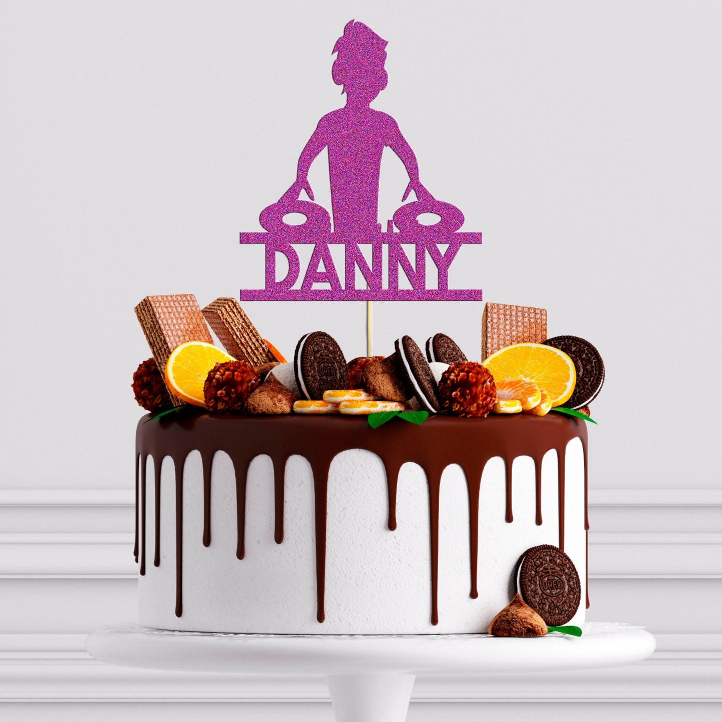 Custom Dj Cake Topper Personalised Music Decks Birthday Decor Any Name & Age