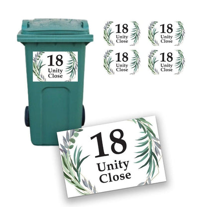 Personalised Wheelie Bin House Numbers Stickers Wheelie Dustbin Sticker