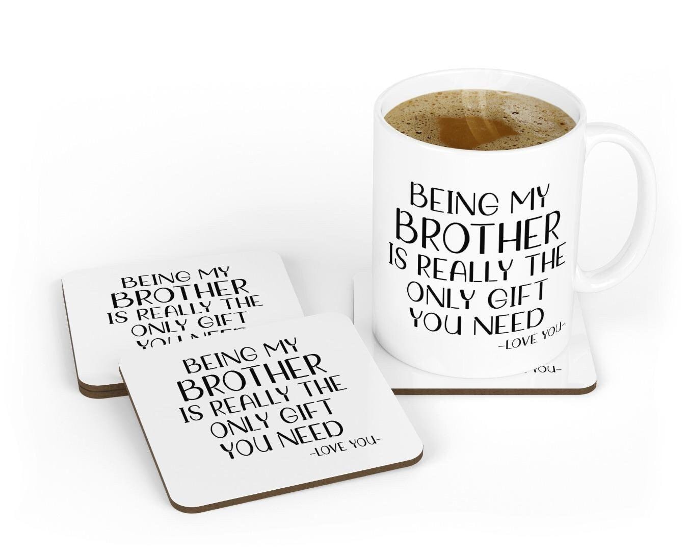 Being My Brother Mug & Coaster Set Birthday Christmas Funny Coffee Xmas Tea Gift